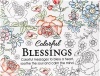 Colorful Blessings, Adult Coloring Cards, Box of 44
