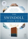 NLT Swindoll Study Bible, Soft Leatherlook, Brown/Teal/Blue