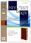 NIV and KJV Side-by-Side Bible, Compact Italian Duo-Tone Edition, Camel/Burgundy