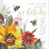 Happy Birthday - Flowers & Bees