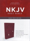 NKJV - Giant Print Bible - Leathersoft Raspberry