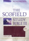 NKJV Scofield Study Bible III - Burgundy Bonded Leather Thumb Indexed