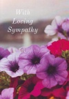 Card - With Loving Sympathy Purple Flowers KJV