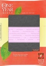 NLT One Year Bible Slimline Edition, Grey / Pink Leatherlike 