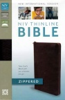 NIV - Thinline Black Bonded Leather, Zippered